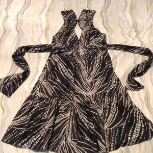 Anthropologie Tropical print tie-back dress